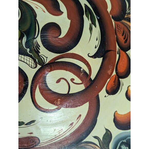 Large 14.5" Norwegian Telemark Rosemaling traditional folk art ale bowl from - Picture 7 of 16